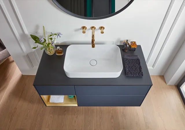 Villeroy & Boch Aufsatzwaschtisch aus TitanCeram „Finion“ 600 × 350 × 115 mm, ohne Hahnlochbohrung in Weiß Alpin, mit CeramicPlus Villeroy & Boch Aufsatzwaschtisch aus TitanCeram „Finion“ 600 × 350 × 115 mm, ohne Hahnlochbohrung in Weiß Alpin, mit CeramicPlus