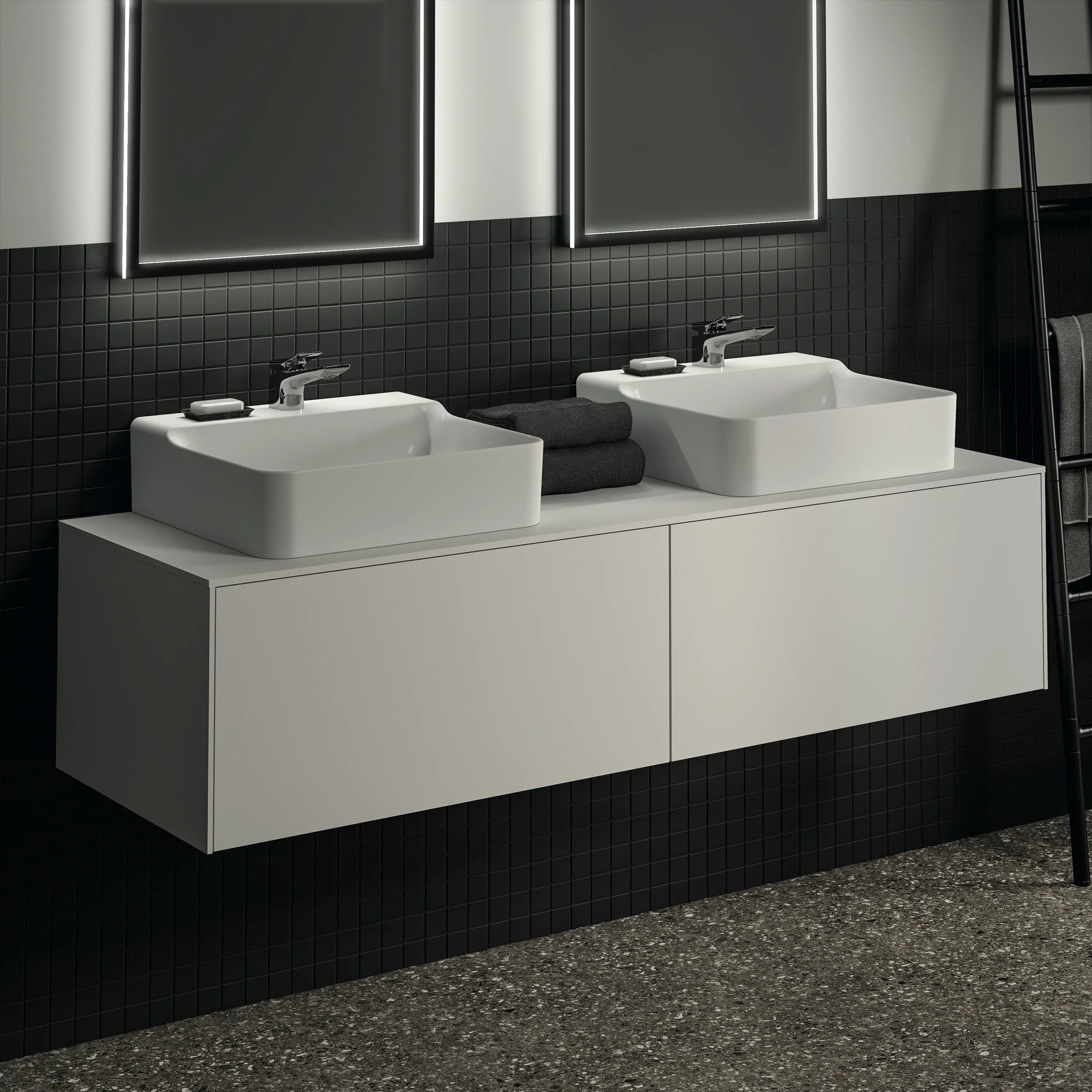 Ideal Standard Waschtischunterschrank „Conca“ 158,7 × 37 × 50,5 cm Weiß matt lackiert