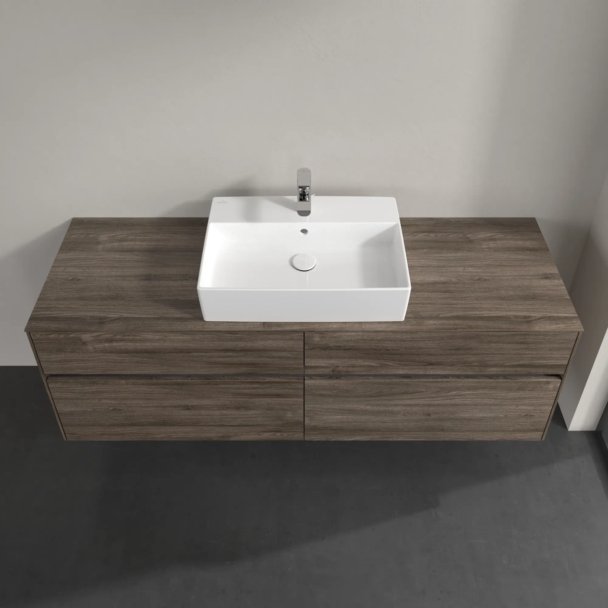 Villeroy & Boch Waschtischunterschrank „Collaro“ 1600 × 548 × 500 mm Stone Oak, ohne Beleuchtung, für Becken mittig Villeroy & Boch Waschtischunterschrank „Collaro“ 1600 × 548 × 500 mm Stone Oak, ohne Beleuchtung, für Becken mittig