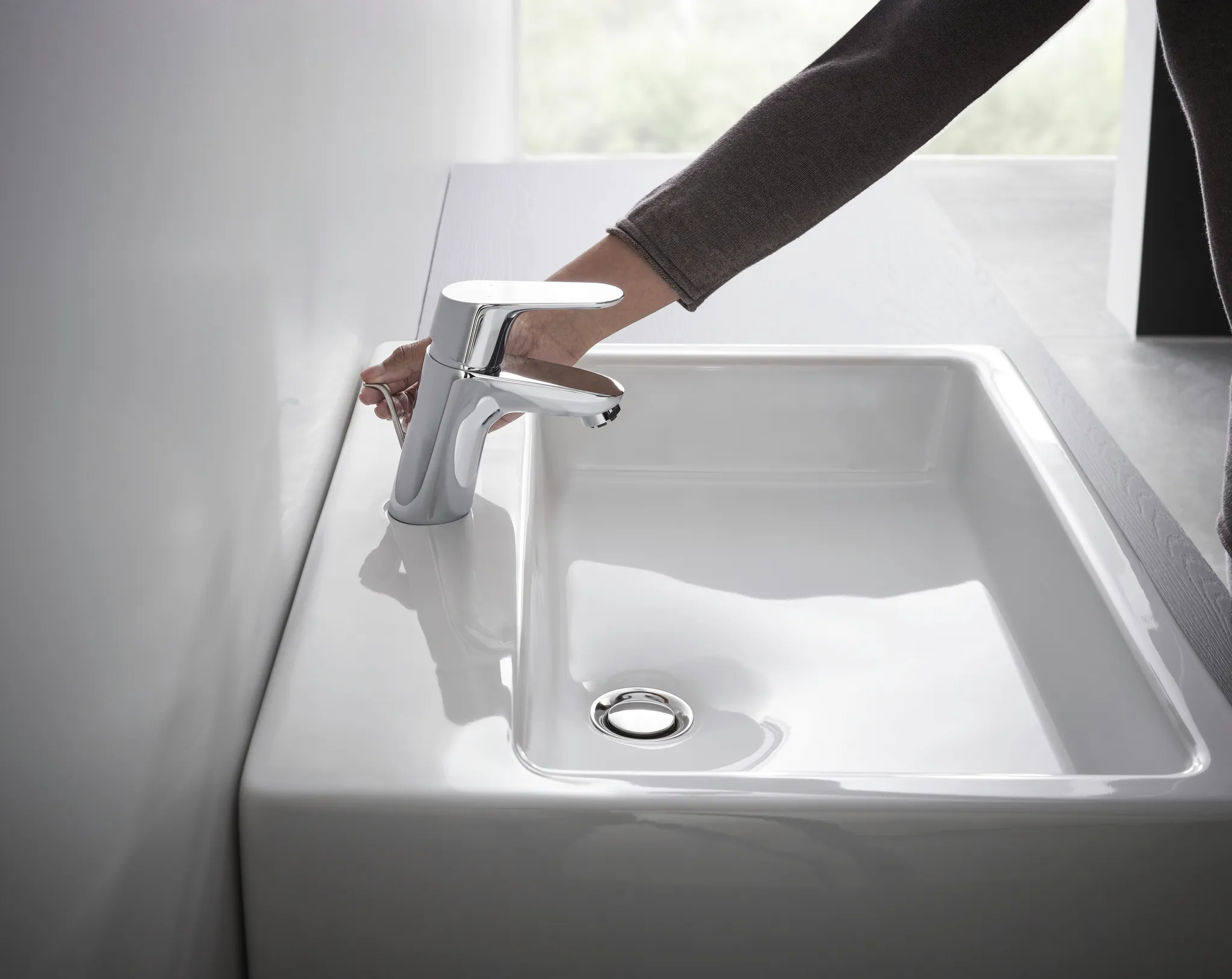 Waschtischmischer Focus 70 drucklos chrom