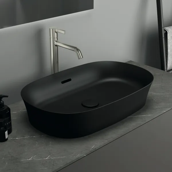 Ideal Standard Schaftventil E2114V3, nicht verschließbar, Schwarz Matt, 72x72x75 mm, für Waschtisch
