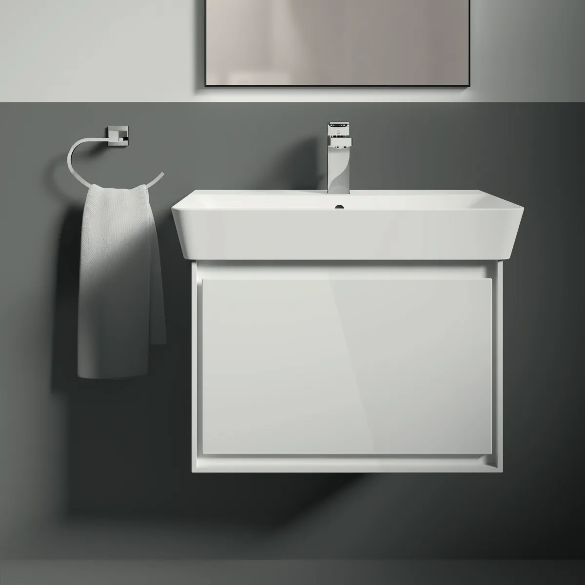 Waschtischarmatur Edge, 5 l/min., mit Ablaufgarnitur, Ausladung 125mm, Chrom Waschtischarmatur Edge, 5 l/min., mit Ablaufgarnitur, Ausladung 125mm, Chrom