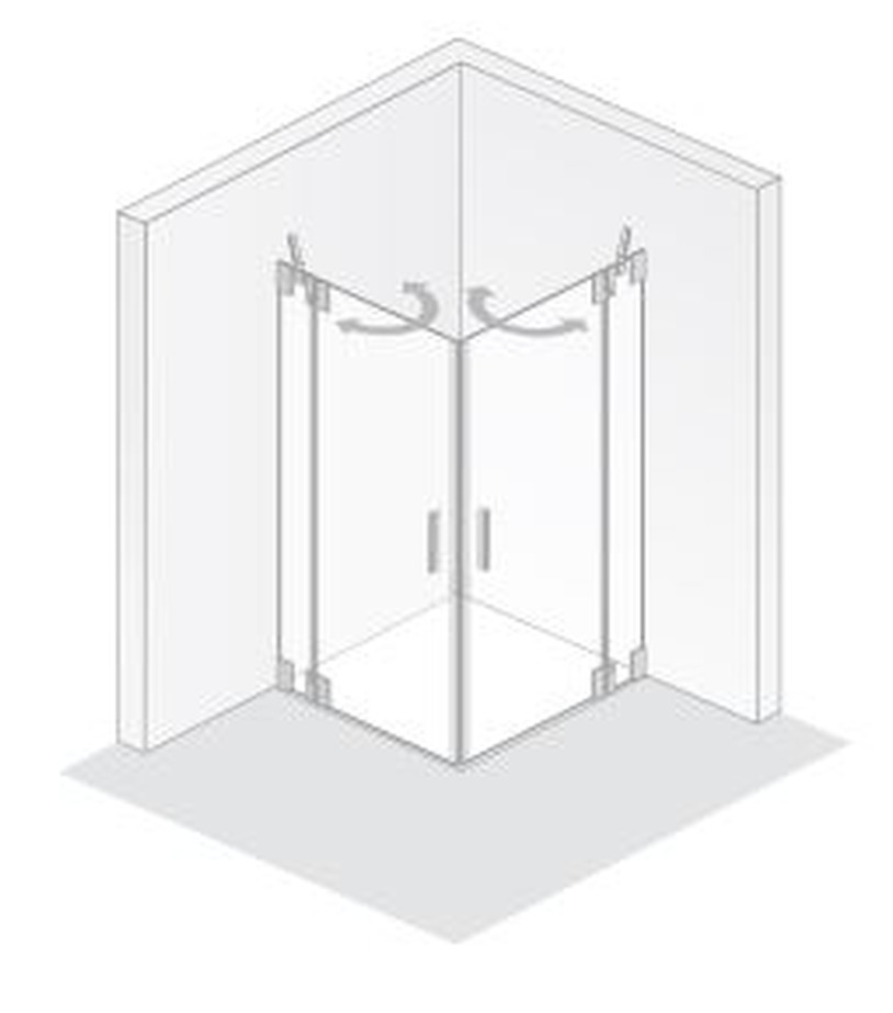 HSK Duschtür mit Drehtüren an Nebenteilen 4-teilig „K2“ Glas Linea 01 (80 cm) HSK Duschtür mit Drehtüren an Nebenteilen 4-teilig „K2“ Glas Linea 01 (80 cm)