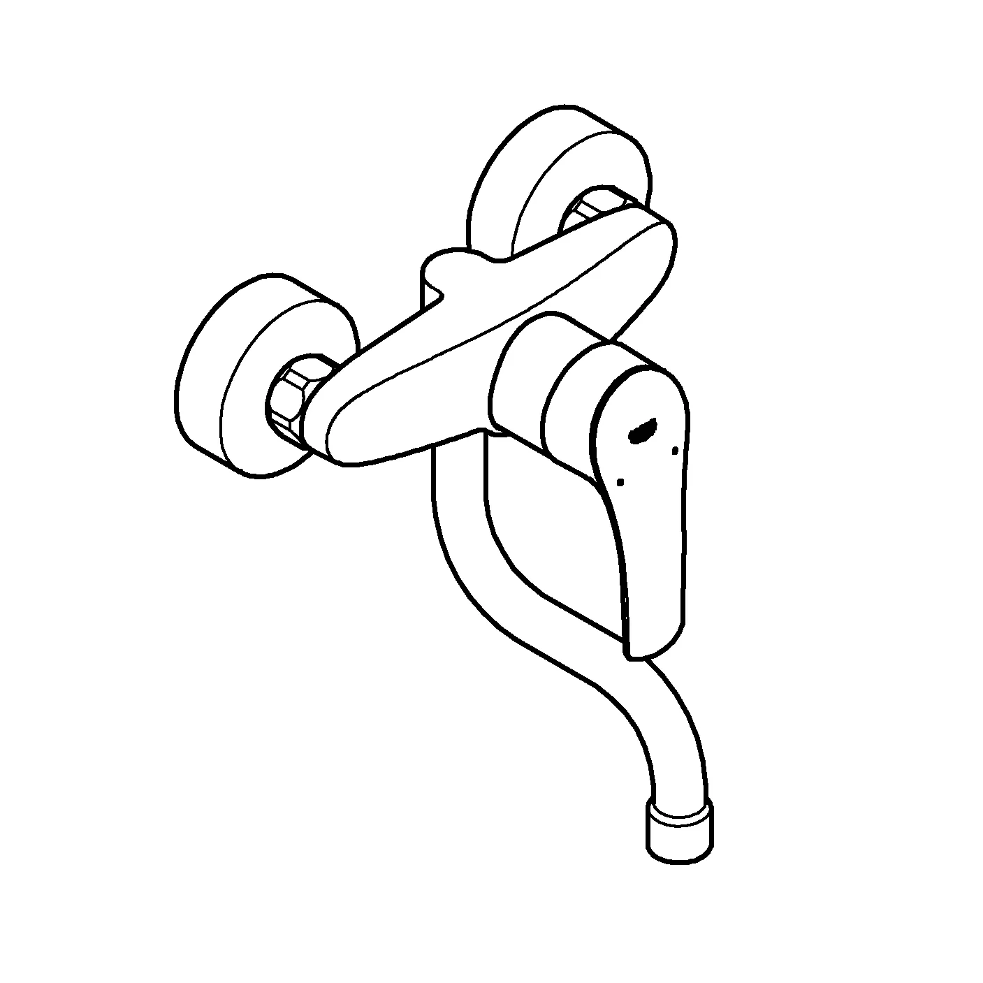 Grohe Eurosmart Professional Einhand-Spültischbatterie 31509_3 Wandmontage chrom Grohe Eurosmart Professional Einhand-Spültischbatterie 31509_3 Wandmontage chrom