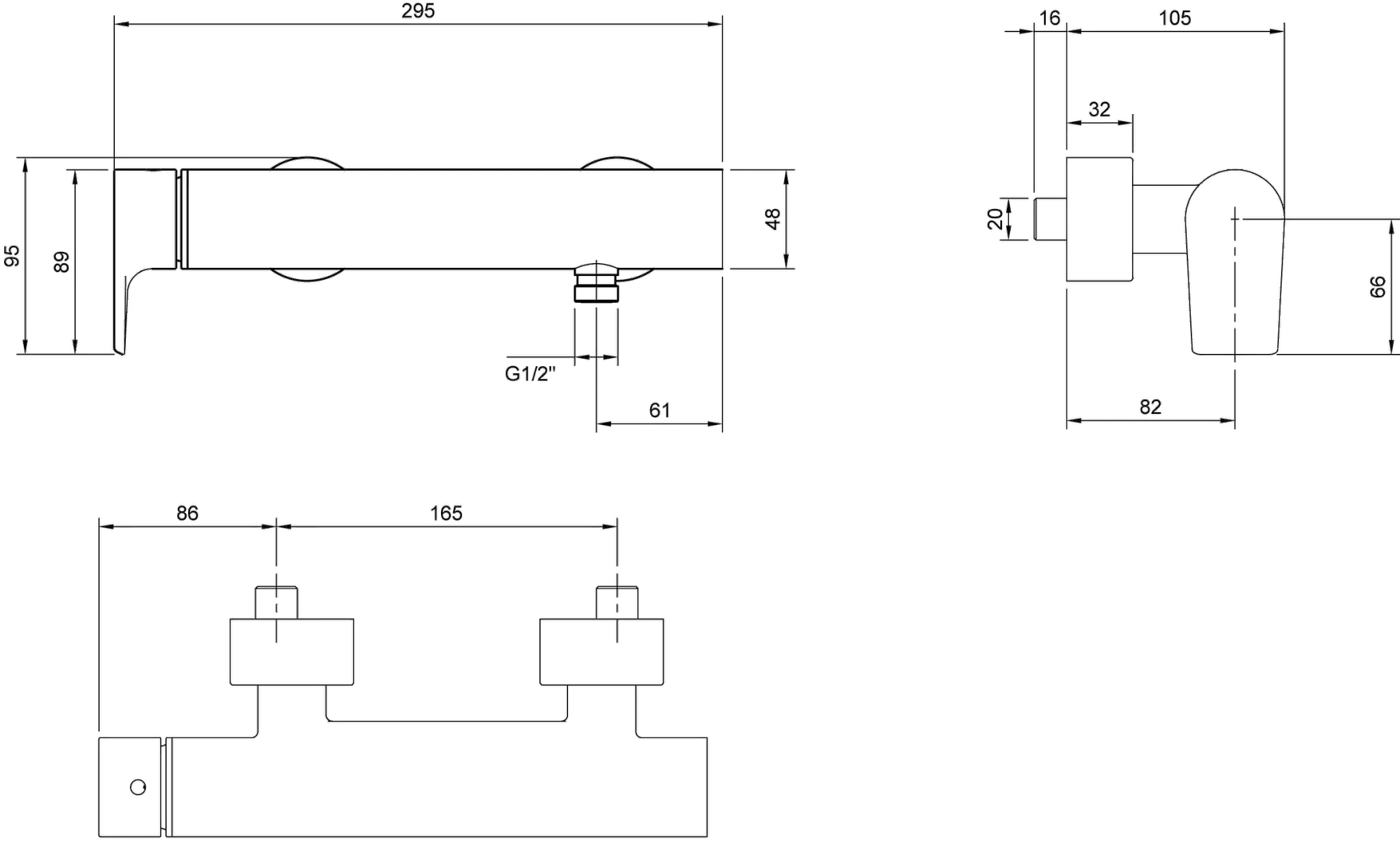 Duscharmatur „Liberty“ 10,5 cm in Chrom Duscharmatur „Liberty“ 10,5 cm in Chrom