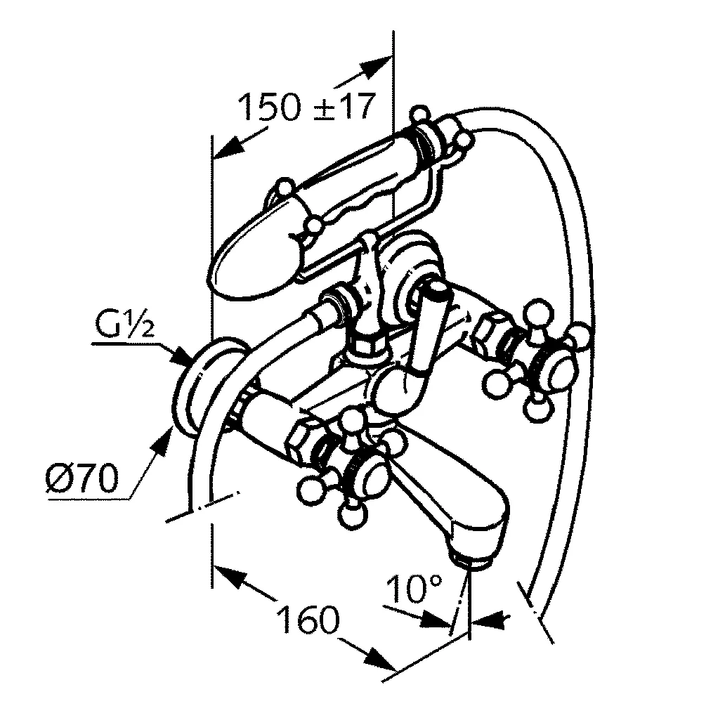 Kludi 1926 WFB-Armatur Brausegarnitur chrom