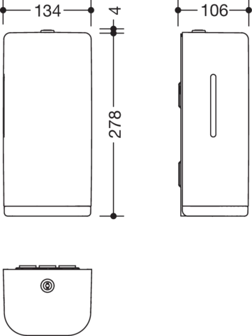 SENSORIC Elektronischer Desinfektionsmittelspender, Korpus Polyamid in Farbe 98, Rahmenelement / Entnahmeöffnung Polyamid matt, Füllmenge 500 ml, Breite 134 mm, Höhe 278 mm, Tiefe 106 mm, in Farbe 92 (Anthrazitgrau)