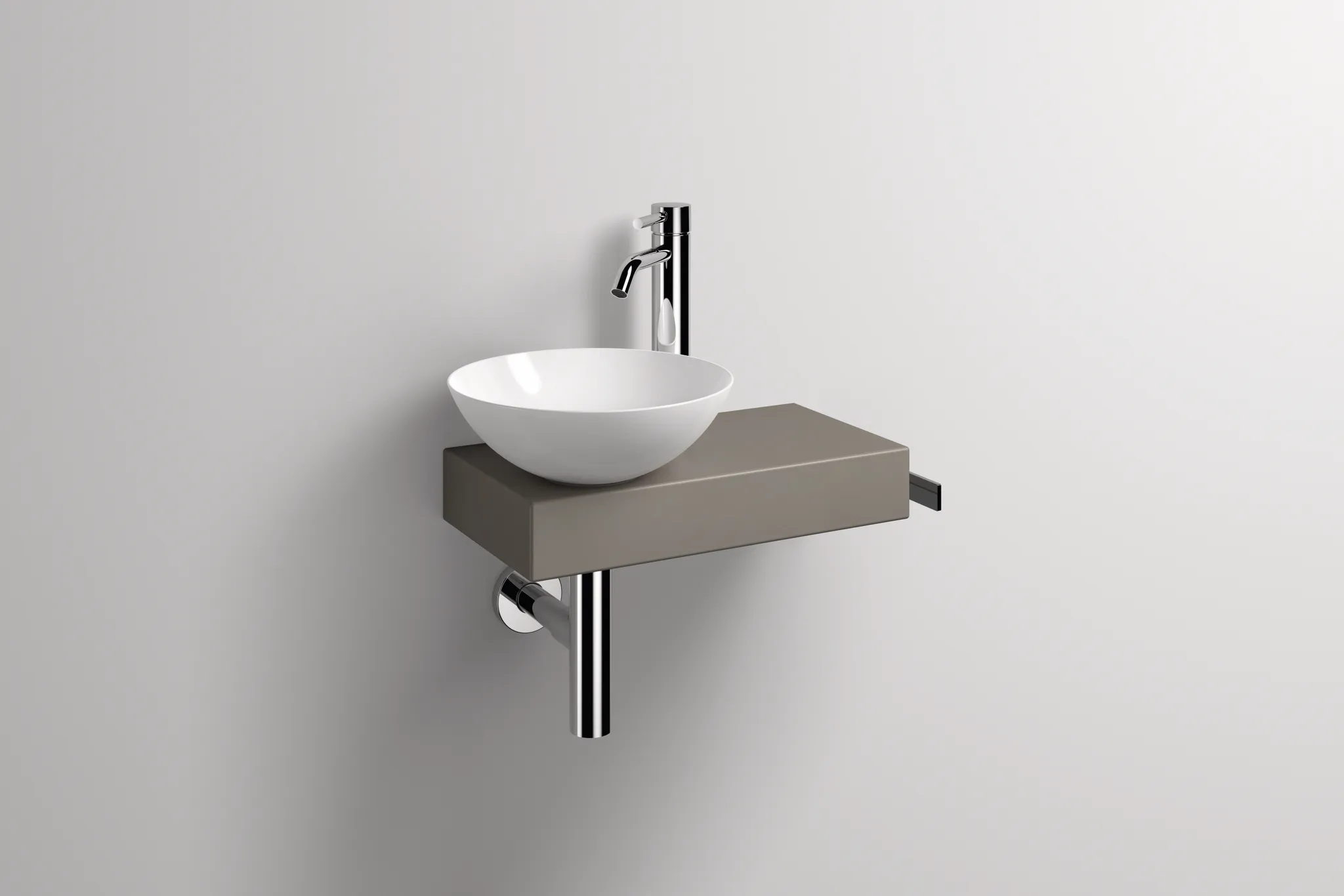Alape Waschplatz „PN-Serie“ 320 × 597 mm in Gravel Matt, links Alape Waschplatz „PN-Serie“ 320 × 597 mm in Gravel Matt, links
