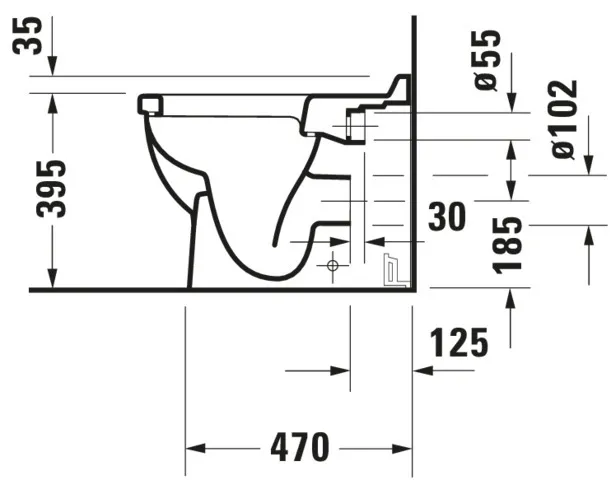 Stand-Tiefspül-WC „Starck 3“ 36 × 43 × 56 cm