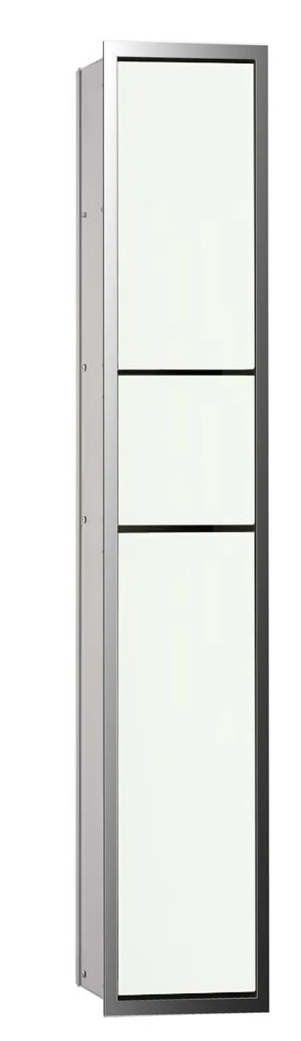 Gäste-WC-Modul asis 150 Unterputz, 964 mm, chrom / optiwhite Doppelfach mit Boden, mit Papierhalter mit Bürstengarnitur, ohne Einbaurahmen Gäste-WC-Modul asis 150 Unterputz, 964 mm, chrom / optiwhite Doppelfach mit Boden, mit Papierhalter mit Bürstengarnitur, ohne Einbaurahmen