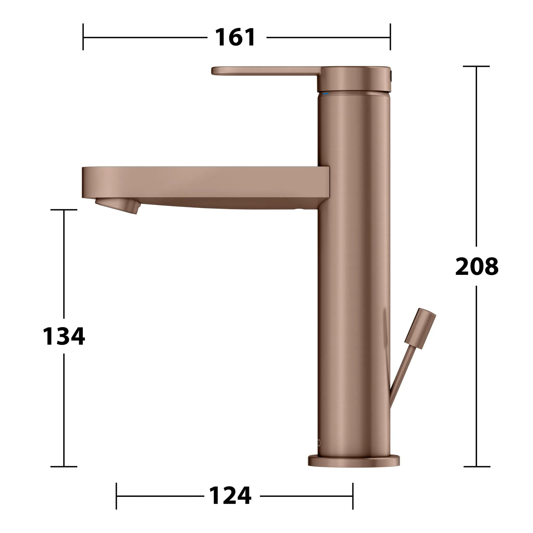 IXMO Einhebel-Waschtischmischer 130 IXMO Flat, Rosette rund Rotgold gebürstet IXMO Einhebel-Waschtischmischer 130 IXMO Flat, Rosette rund Rotgold gebürstet