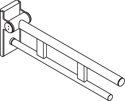 Stützklappgriff Duo, Design A des Systems 900, Edelstahl, PVD, Ausladung 600 mm, in Farbe CK (messing glänzend)