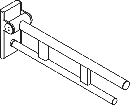 Stützklappgriff Duo (A), L:600mm, plvb weiß tiefmatt Stützklappgriff Duo (A), L:600mm, plvb weiß tiefmatt