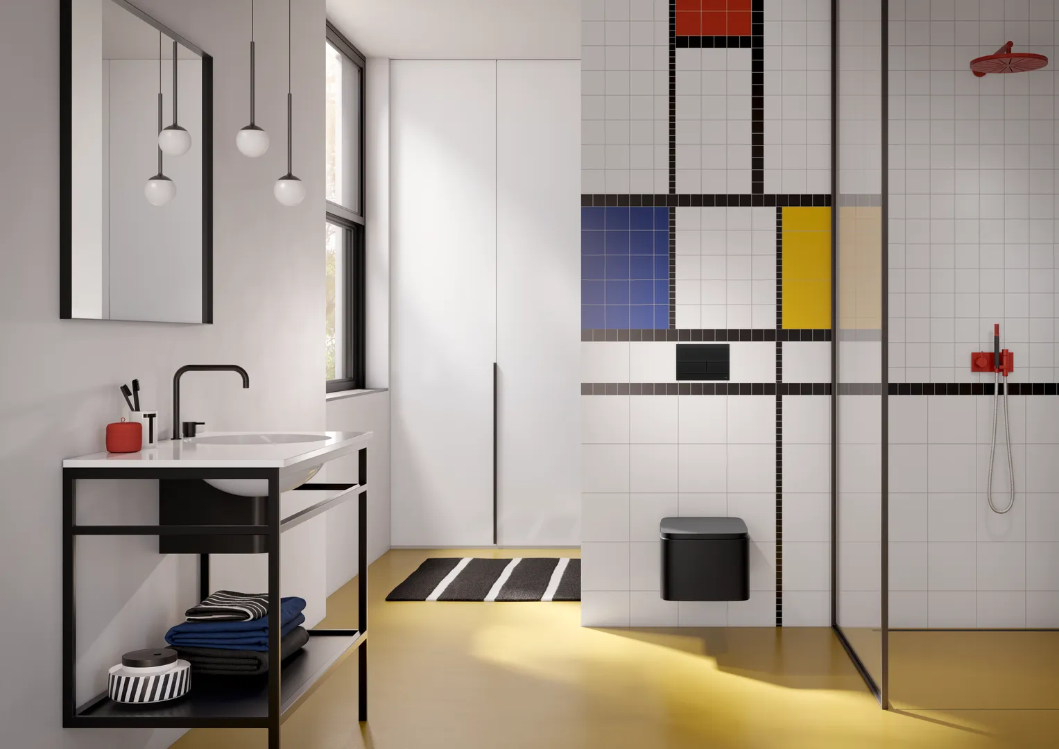 square II WC-Betätigungsplatte Zweimengentechnik, Glas schw. satiniert
