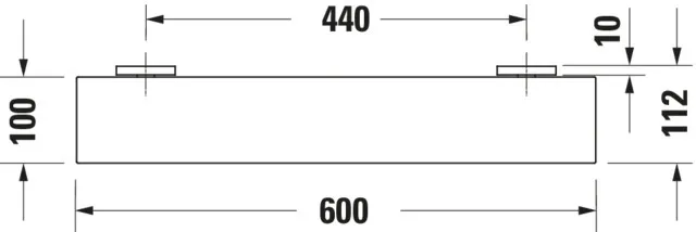 Duravit Ablage „Karree“ Glas matt in Befestigung sichtbar 60 × 0,6 × 11 cm Duravit Ablage „Karree“ Glas matt in Befestigung sichtbar 60 × 0,6 × 11 cm