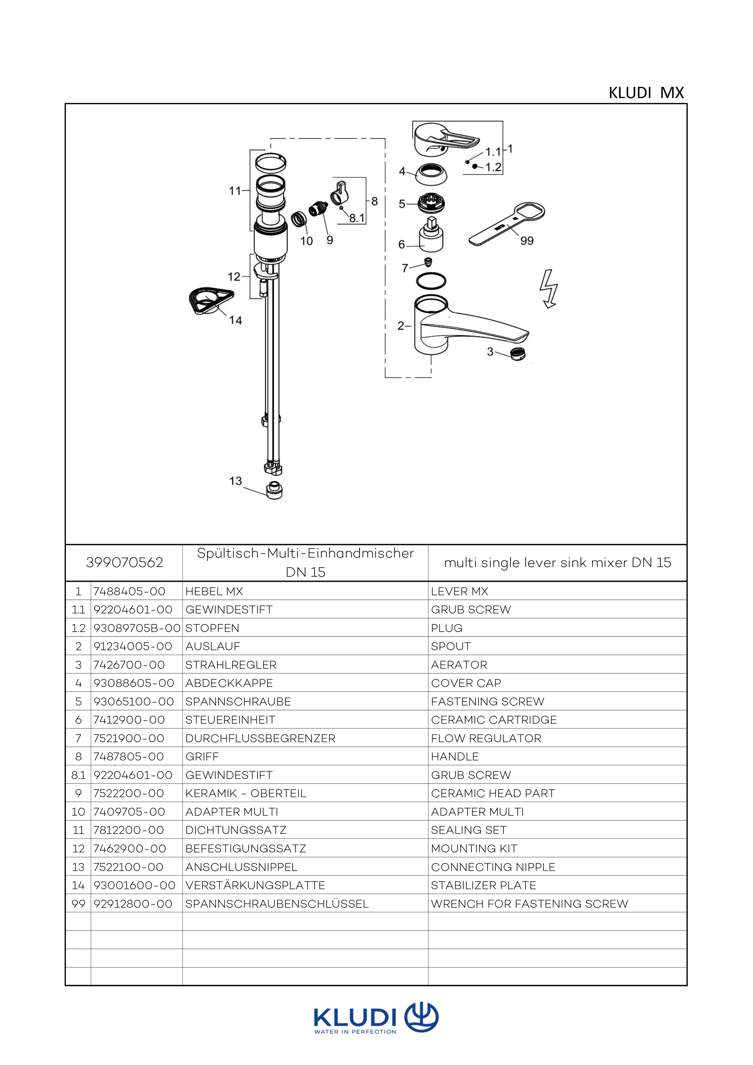 MX SPTMultiEHM DN 15 Niederdruck chrom MX SPTMultiEHM DN 15 Niederdruck chrom