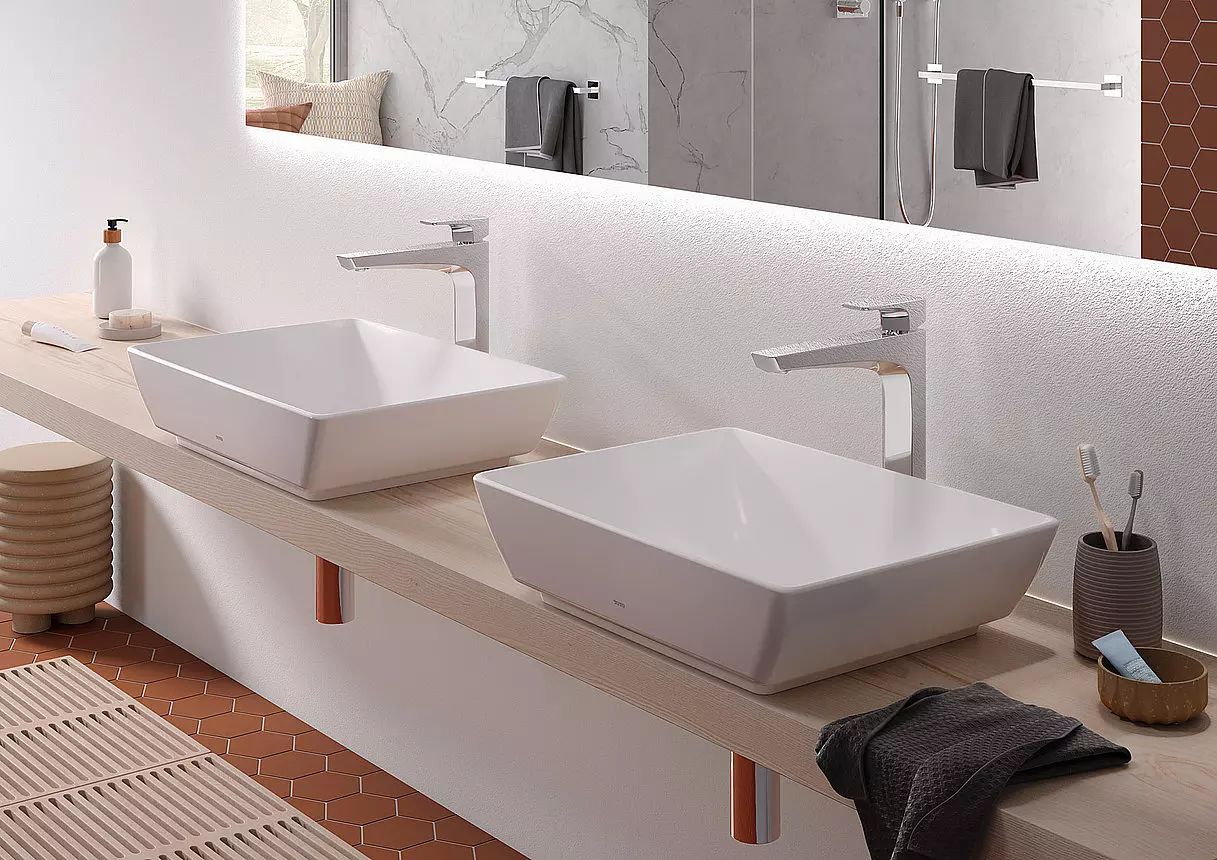 Toto Aufsatzwaschtisch „WU“ 550 × 380 × 167 mm in weiß Toto Aufsatzwaschtisch „WU“ 550 × 380 × 167 mm in weiß