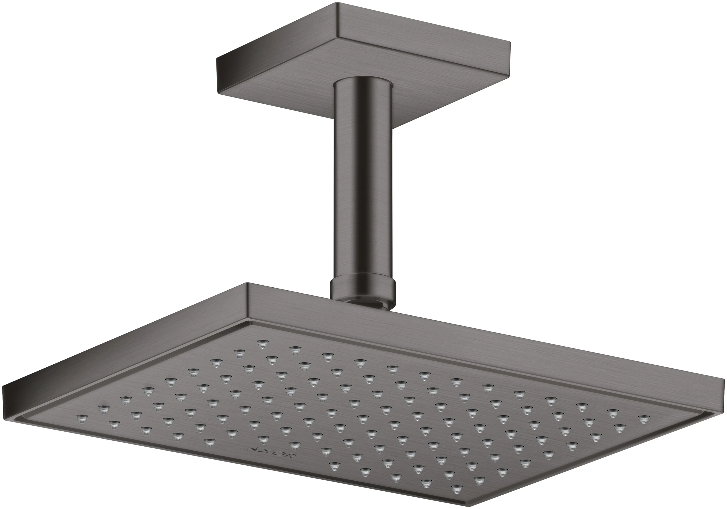 Hansgrohe AXOR ShowerSolutions Kopfbrause 1jet EcoSmart+ Brushed Black Chrome, 245 x 185 mm, winkelverstellbar, für Durchlauferhitzer geeignet