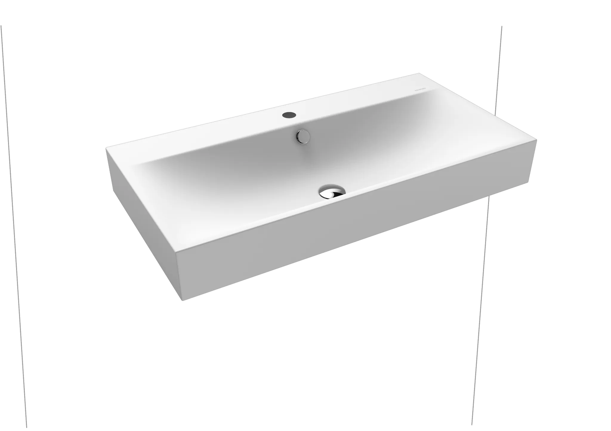 Wandwaschtisch „Silenio“ 90 × 46 cm, ohne Hahnlochbohrung in alpinweiß matt Wandwaschtisch „Silenio“ 90 × 46 cm, ohne Hahnlochbohrung in alpinweiß matt