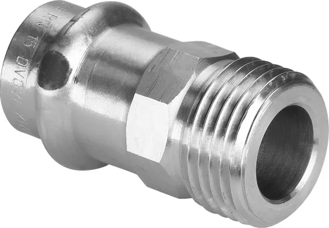 Viega Installationsmaterial „Sanpress“ 2211.4 in 15 mm × G1 / 2 Rotguss  Viega Installationsmaterial „Sanpress“ 2211.4 in 15 mm × G1 / 2 Rotguss