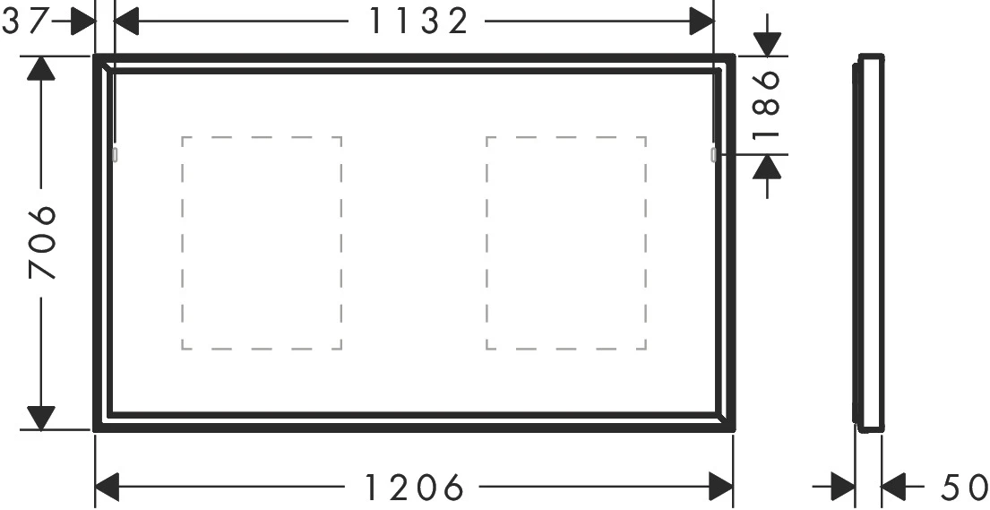 Xarita E Spiegel mit LED-Beleuchtung 1200/50 IR Sensor Mattweiß