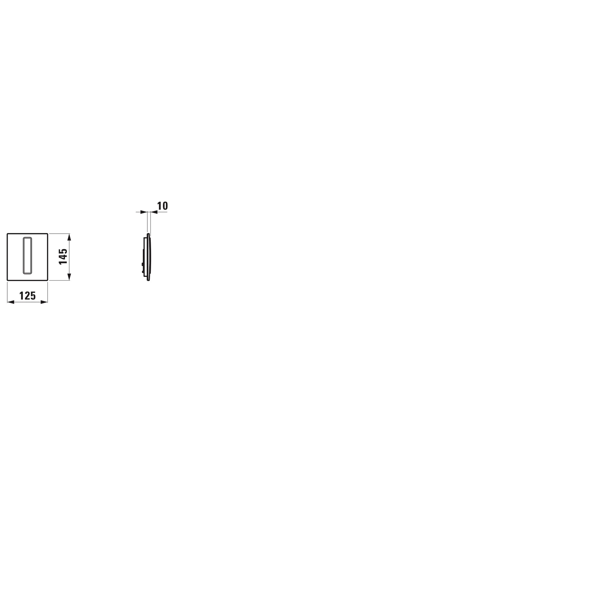 INEO E-AU 105 Betätigungsplatte Urinal Edelstahl gebürstet mit Taste schwarz INEO E-AU 105 Betätigungsplatte Urinal Edelstahl gebürstet mit Taste schwarz