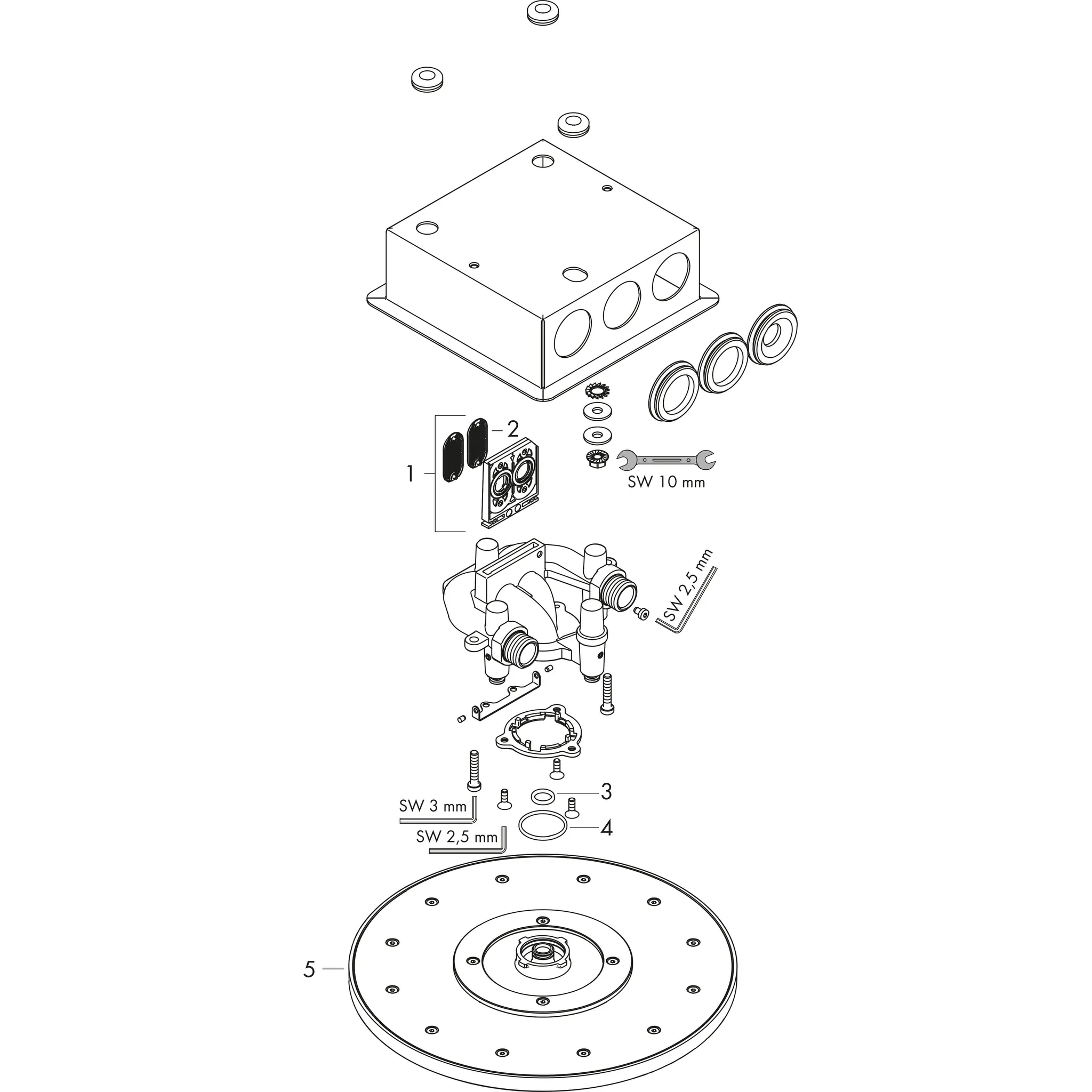 Kopfbrause 250 2jet Axor Decke UP chrom Kopfbrause 250 2jet Axor Decke UP chrom
