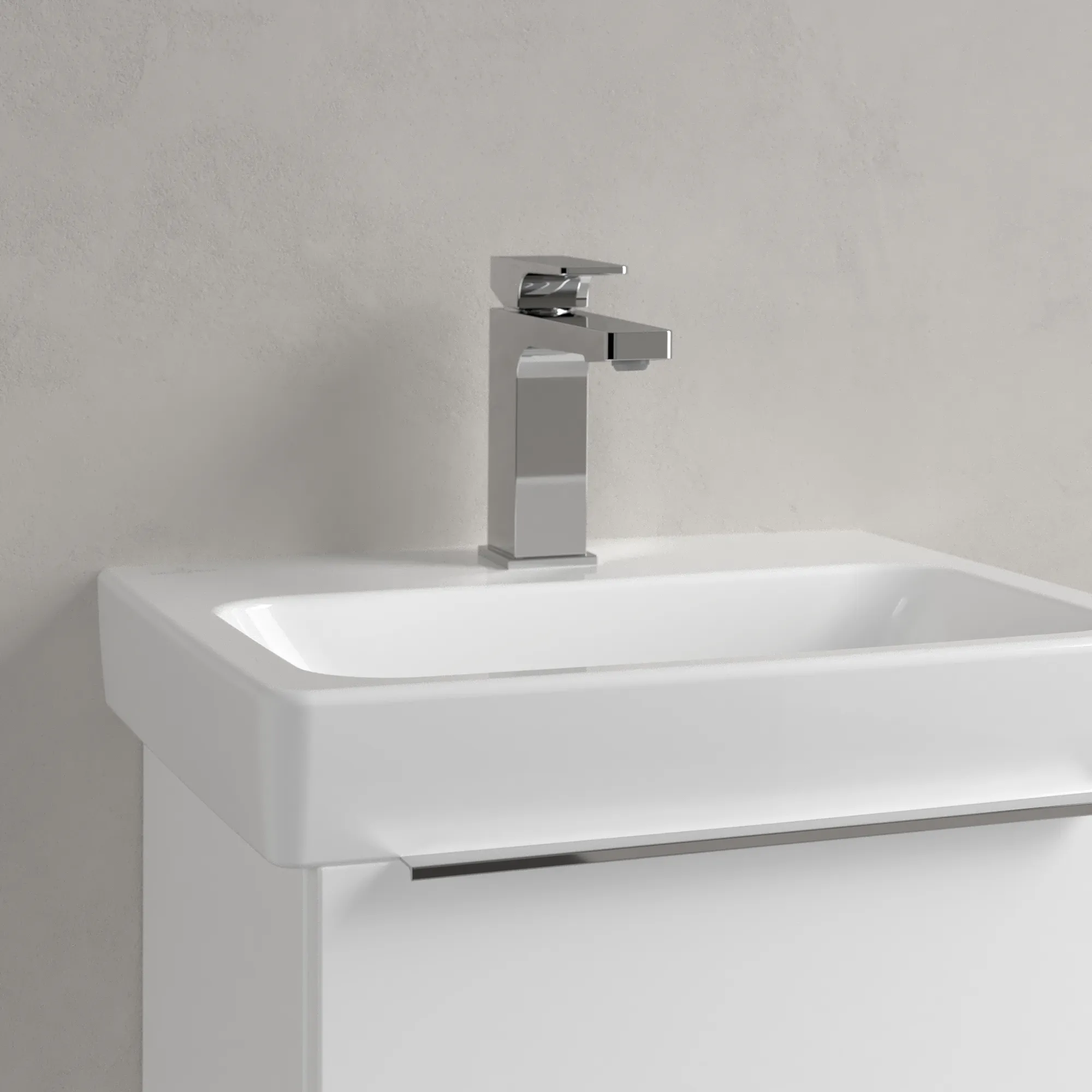 Villeroy & Boch Handwaschbecken Architectura, Rechteck, Weiß Alpin, 450 x 365 x 140 mm, 1-Loch-Armatur, Sanitärkeramik, glänzend Villeroy & Boch Handwaschbecken Architectura, Rechteck, Weiß Alpin, 450 x 365 x 140 mm, 1-Loch-Armatur, Sanitärkeramik, glänzend