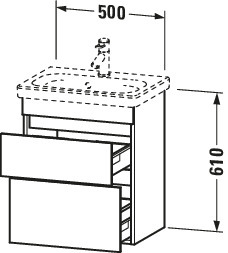 Duravit Waschtischunterschrank wandhängend „DuraStyle“ 50 × 61 × 36,8 cm