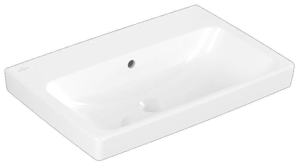 Villeroy & Boch Waschbecken „Architectura“ 650 × 445 × 165 mm, ohne Hahnlochbohrung in Weiß Alpin Villeroy & Boch Waschbecken „Architectura“ 650 × 445 × 165 mm, ohne Hahnlochbohrung in Weiß Alpin