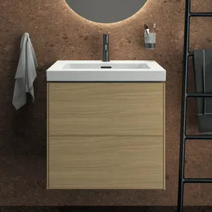 Ideal Standard Waschtischunterschrank „Conca“ 60 × 55,5 × 50,5 cm Eiche hell Furnier