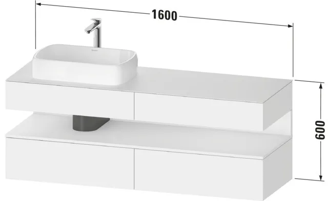 Duravit Waschtischunterschrank wandhängend „Qatego“ 160 × 60 × 55 cm