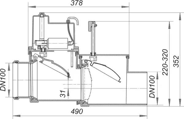 Rückstauverschluss Stausafe F, DN 100 Rückstauverschluss Stausafe F, DN 100