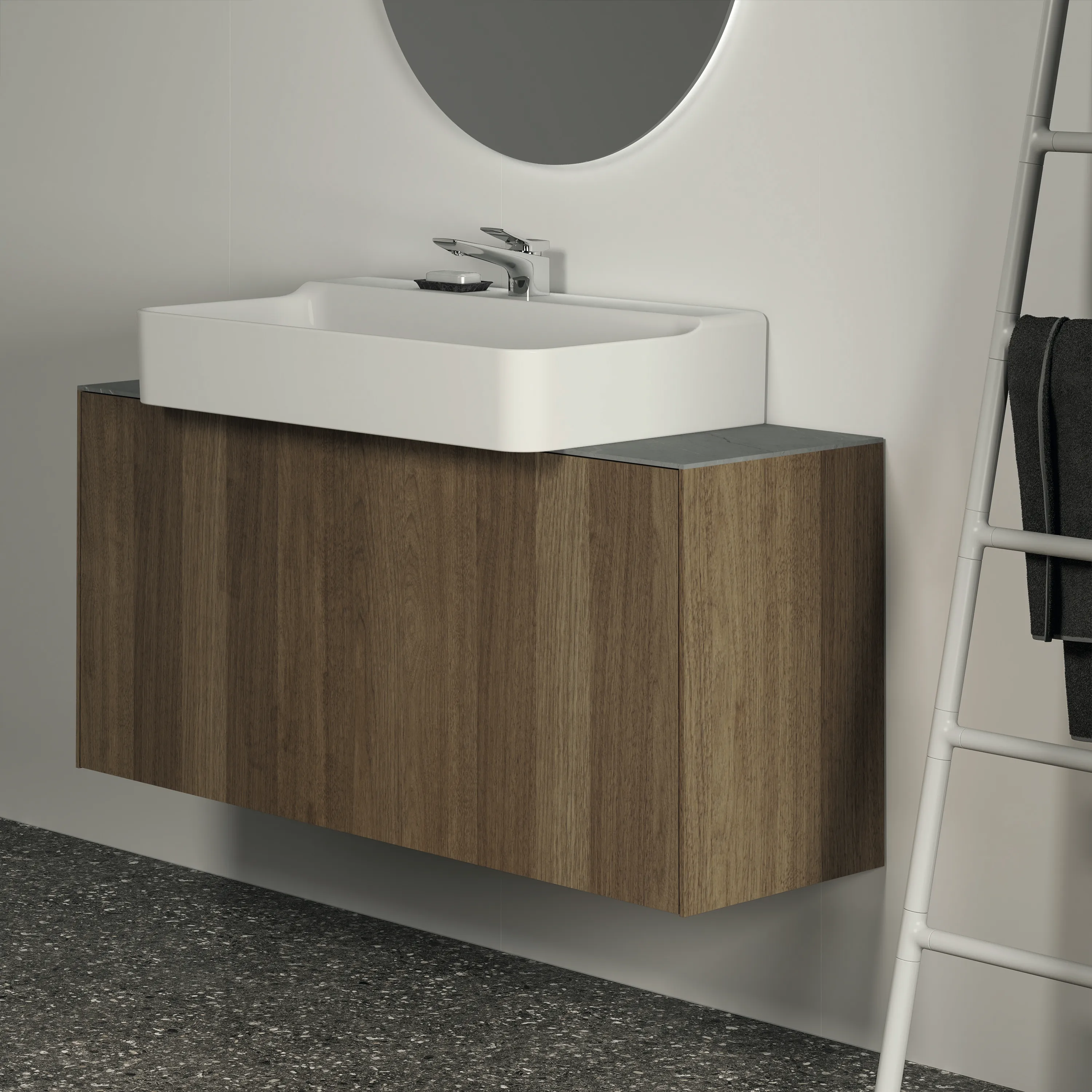 Ideal Standard Waschtischunterschrank „Conca“ 120 × 54 × 37,3 cm Walnuss dunkel Furnier Ideal Standard Waschtischunterschrank „Conca“ 120 × 54 × 37,3 cm Walnuss dunkel Furnier