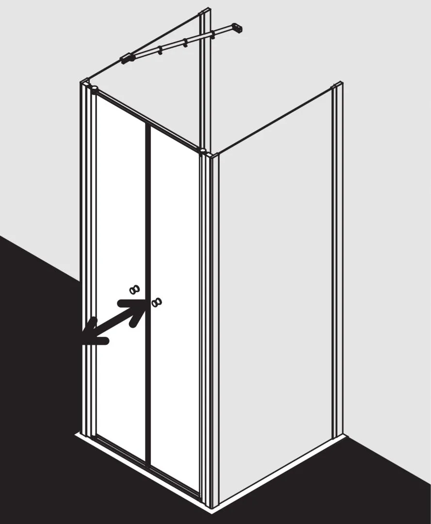 Kermi Duschdesign IBIZA 2000 Pendeltür, 1750x700 mm, Silber Mattglanz