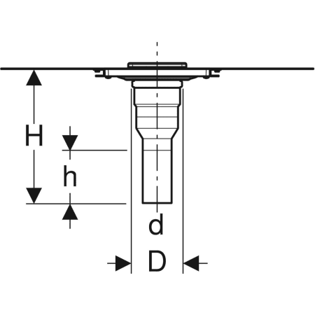 Duschbodenablauf stockwerksdurchdringend: d=50mm Duschbodenablauf stockwerksdurchdringend: d=50mm