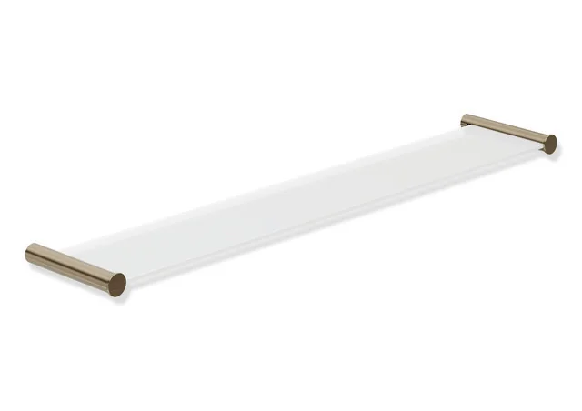 HEWI Ablage System 162, Edelstahl PVD, Glasplatte bronze gebürstet, 600 mm breit, 122 mm tief