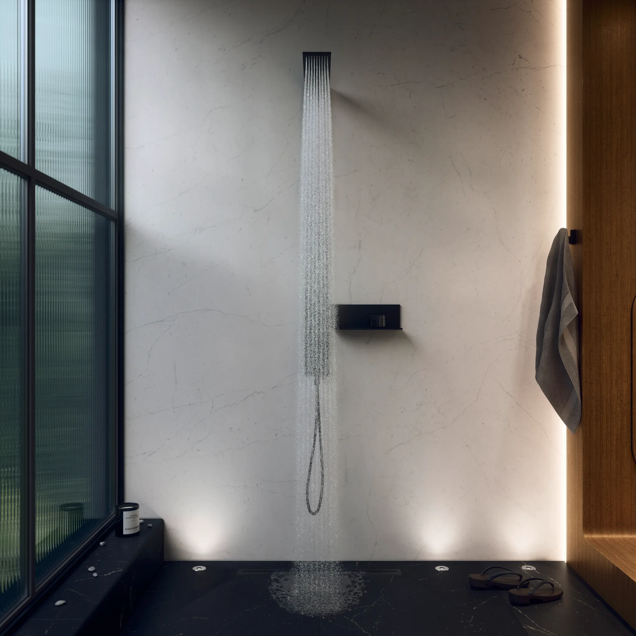 AXOR ShowerComposition Duschpaneel mit Thermostat, Kopfbrause 110/220 1jet und Schulterbrause Chrom