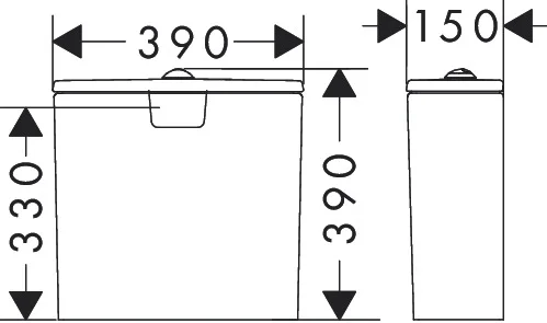 Hansgrohe Aufsatzspülkasten EluPura Original Q, weiß, Innengewinde, 5 Liter Füllmenge, Druckknopfbedienung, duale Spülung