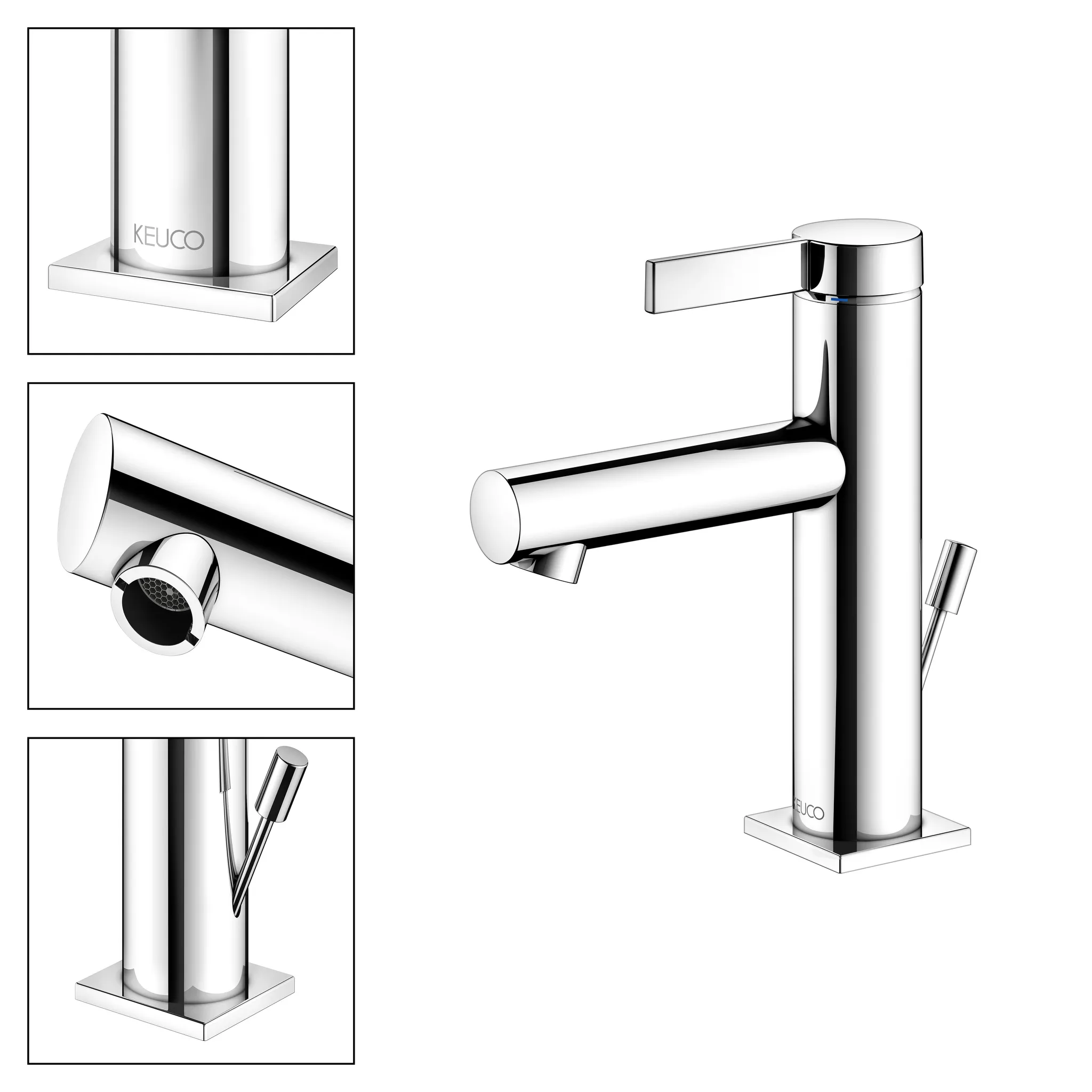 IXMO 59502011000 Einhebel-Waschtischmischer 100 mit Zugstangen-Ablaufgarnitur IXMO Pure, Rosette rund/eckig verchromt IXMO 59502011000 Einhebel-Waschtischmischer 100 mit Zugstangen-Ablaufgarnitur IXMO Pure, Rosette rund/eckig verchromt