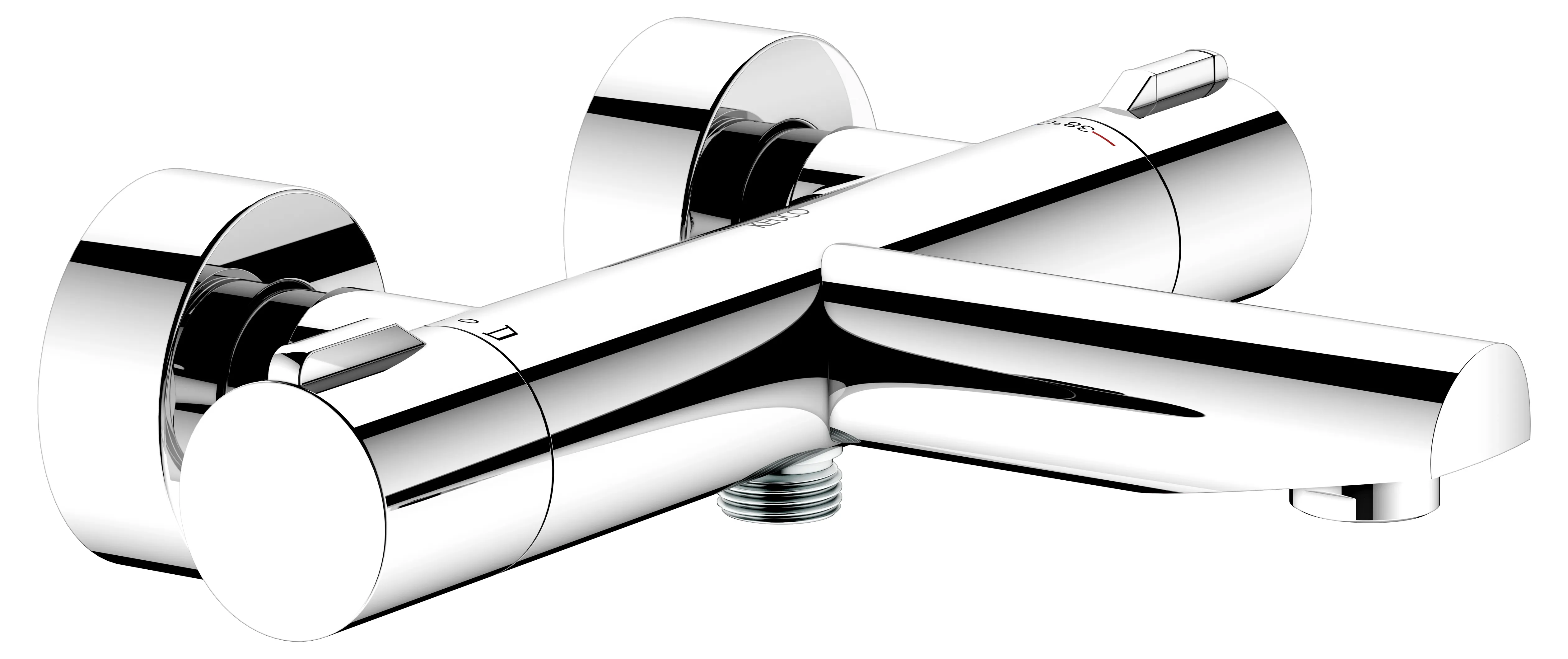 KEUCO PLAN BLUE Thermostat-Wannenarmatur Aufputz verchromt KEUCO PLAN BLUE Thermostat-Wannenarmatur Aufputz verchromt