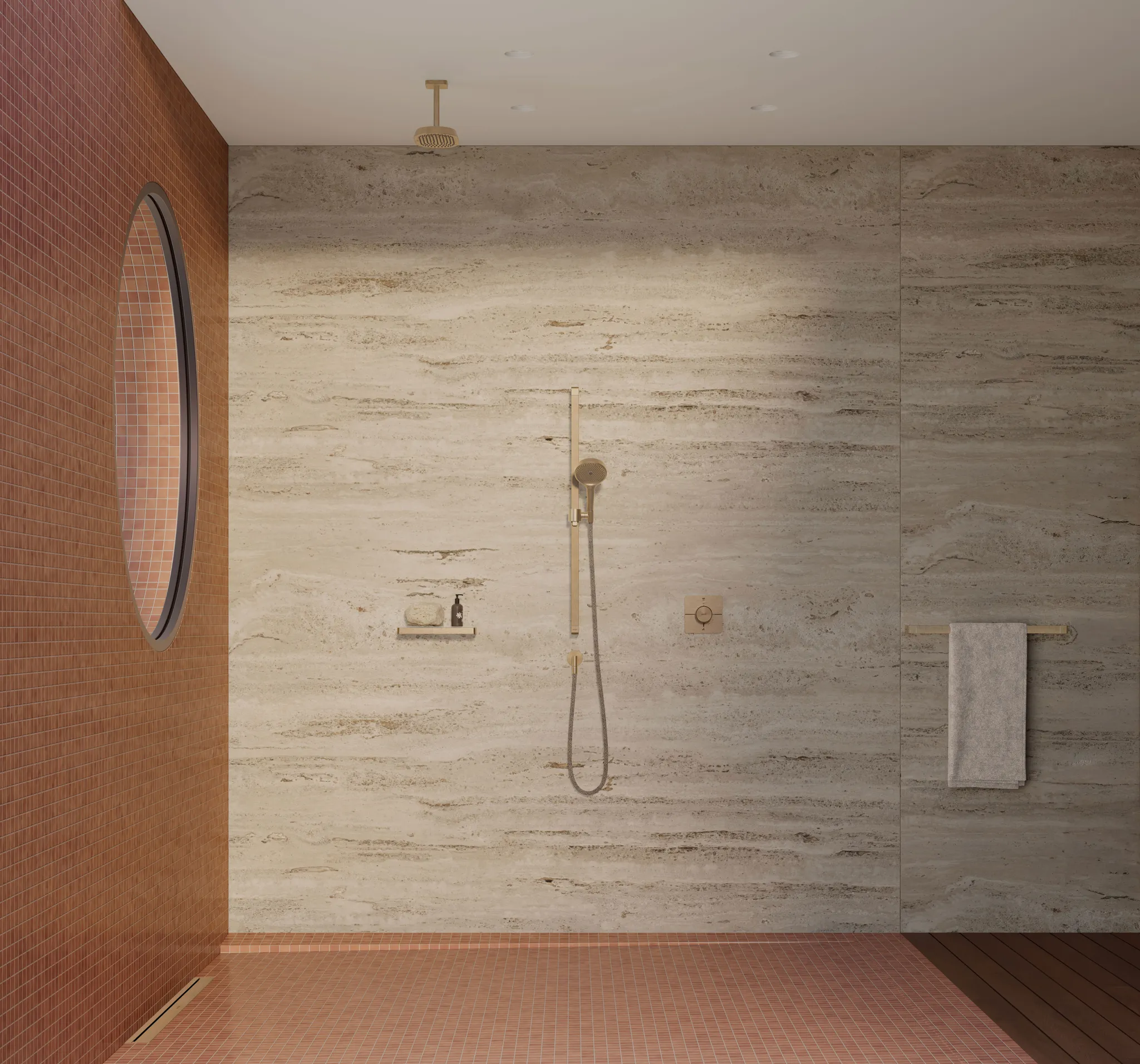 Dusche-Anschlussstück „Axor Wall outlet“ in Brushed Bronze Dusche-Anschlussstück „Axor Wall outlet“ in Brushed Bronze
