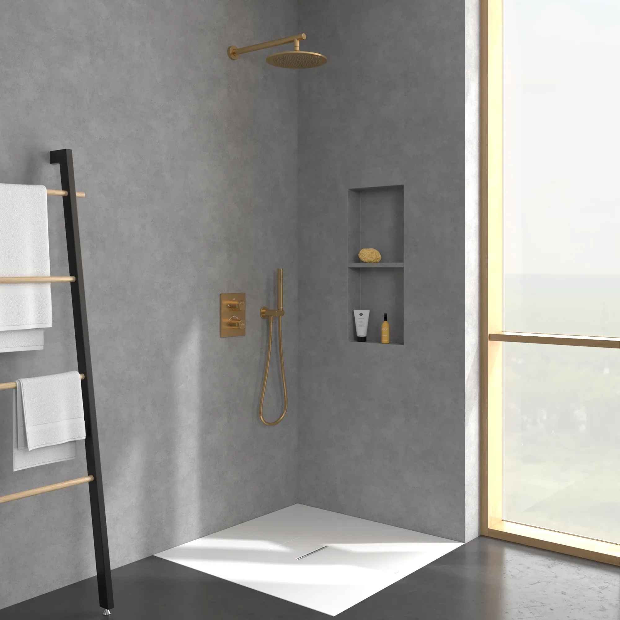Villeroy & Boch Universal Showers Regenbrause, rund, Brushed Gold, 252 x 252 mm, Höhe 56 mm Villeroy & Boch Universal Showers Regenbrause, rund, Brushed Gold, 252 x 252 mm, Höhe 56 mm