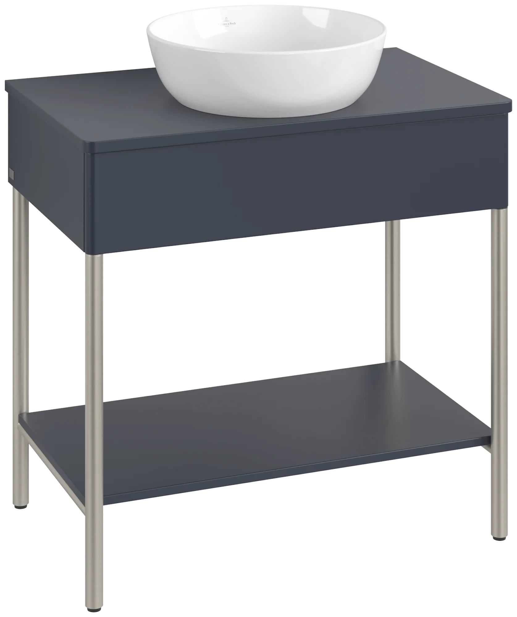 Villeroy & Boch Waschbeckenunterschrank Artis, Eckig, Midnight Blue Matt Lacquer, 800x782x500 mm, mit Metallgestell und Push-to-open Funktion Villeroy & Boch Waschbeckenunterschrank Artis, Eckig, Midnight Blue Matt Lacquer, 800x782x500 mm, mit Metallgestell und Push-to-open Funktion