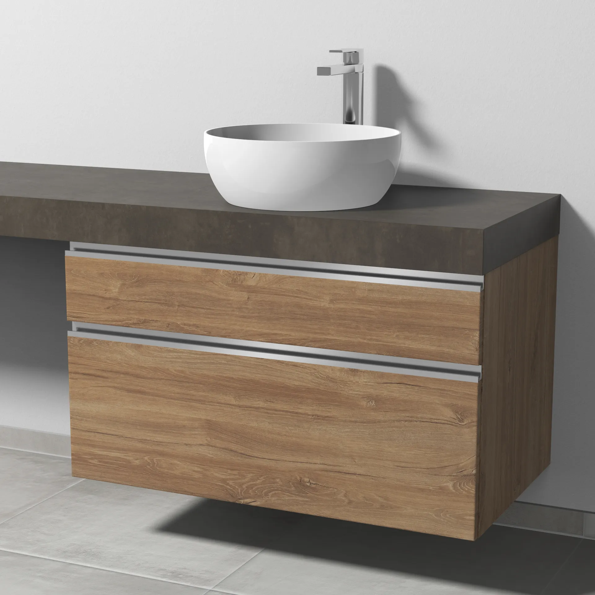 Sanipa Waschtischunterschrank „2morrow“ 900 × 510 × 520 mm in Eiche Kansas