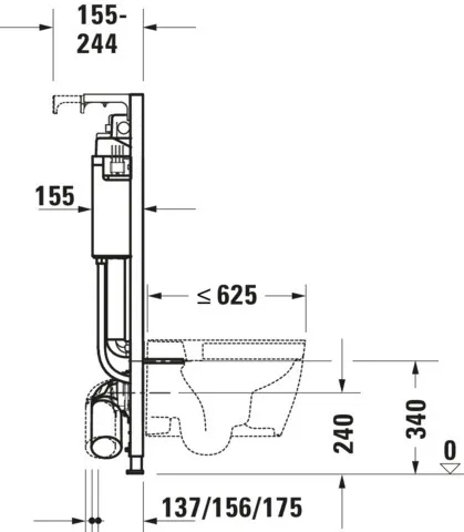 Duravit Vorwand-/Einbauelement für Toilette Installationselement Trockenbau für WC „DuraSystemInstallationselemente“ 114,8 × 50 cm in