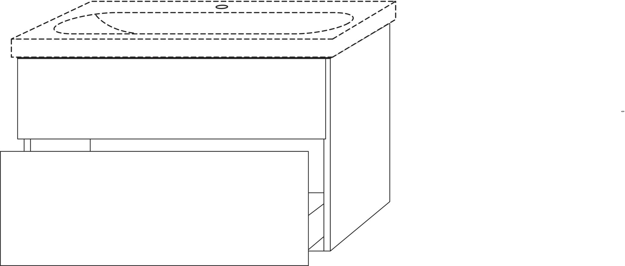 Waschtischunterbau mit Auszügen 3way (BS418) 586x870x467 Schwarz-Matt