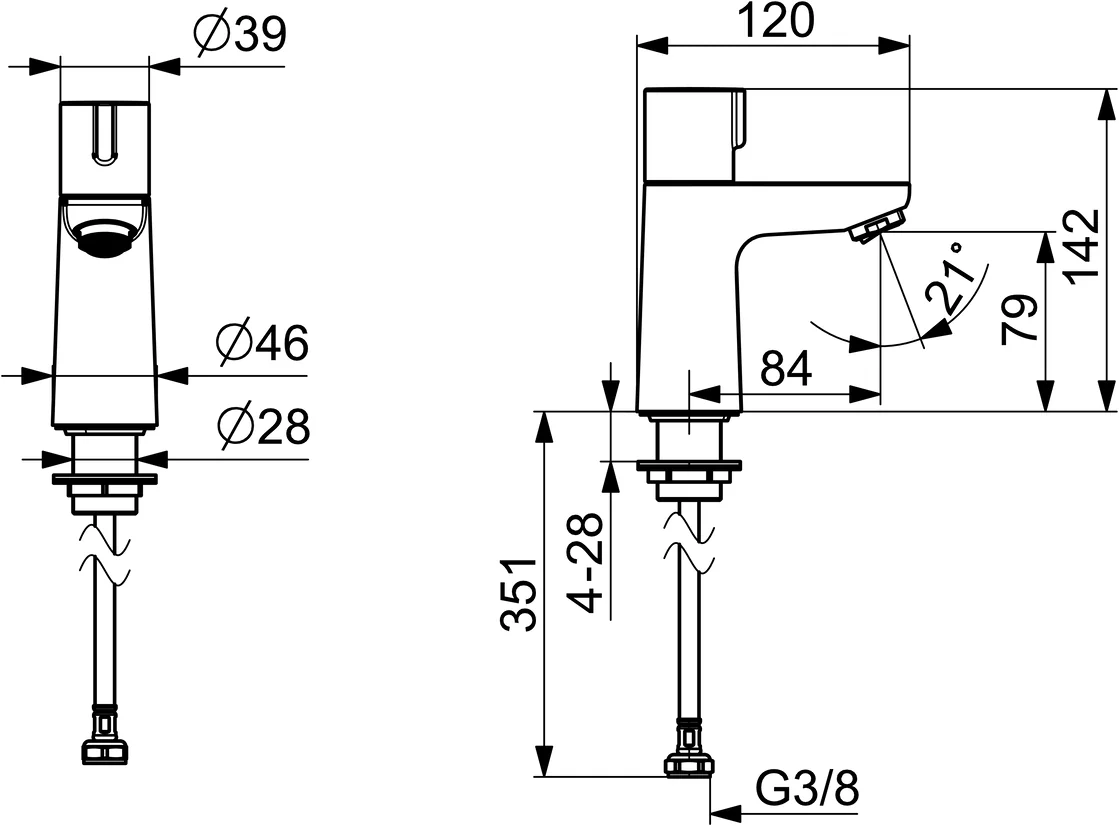 HansaNOVA EHM Kaltwasserarmatur HansaNOVA 0090 Standmontage Einhebelmischer Chrom DN15