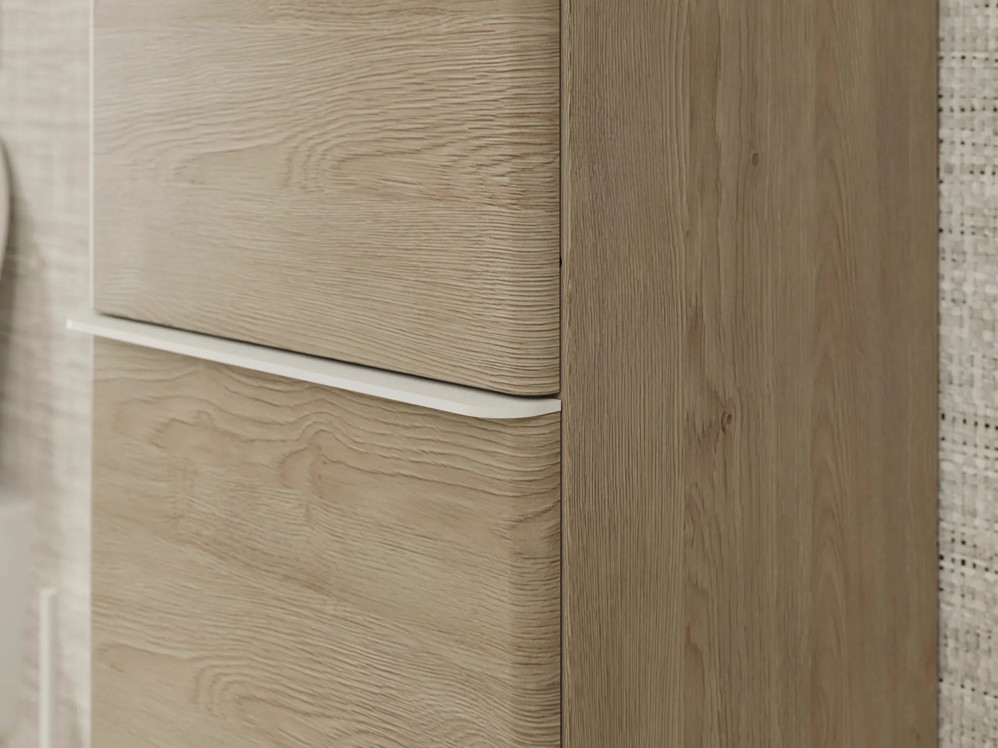 Xelu Q Hochschrank Eiche Natur 400/350, Türanschlag rechts Chrom