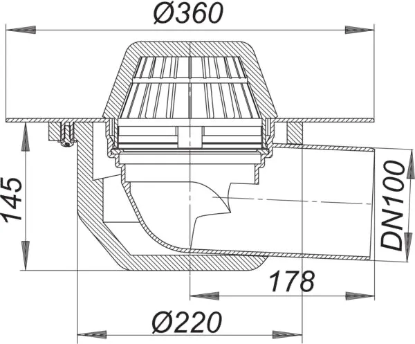 Dachablauf 64 FPO-PP, DN 100 Dachablauf 64 FPO-PP, DN 100